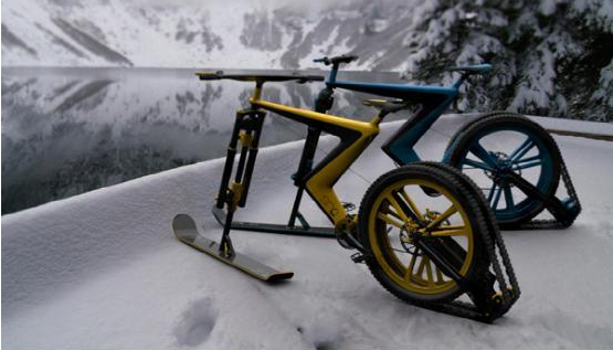 雪地專用自行車：用滑雪板當(dāng)輪子你見(jiàn)過(guò)嗎-廣州磐眾智能科技有限公司