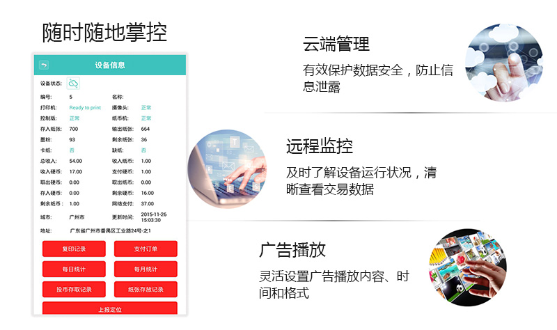 隨時(shí)隨地掌控、云端管理、遠(yuǎn)程監(jiān)控、廣告播放