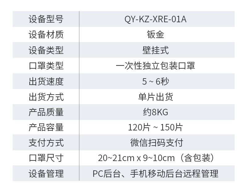 壁掛式智能口罩售賣機-產(chǎn)品參數(shù)-廣州磐眾智能科技有限公司