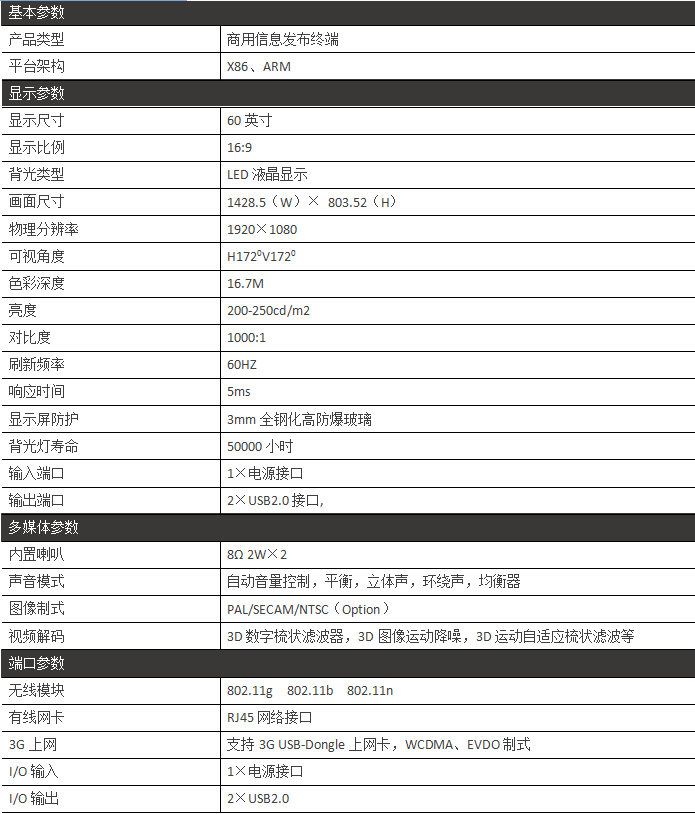 60寸戶(hù)外防水廣告機(jī)--廣州磐眾智能科技有限公司